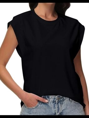 Women's Black Sleeveless Muscle Tank Top